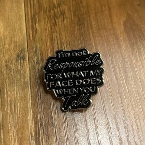 (New) Funny Black and Silver Enamel Pin